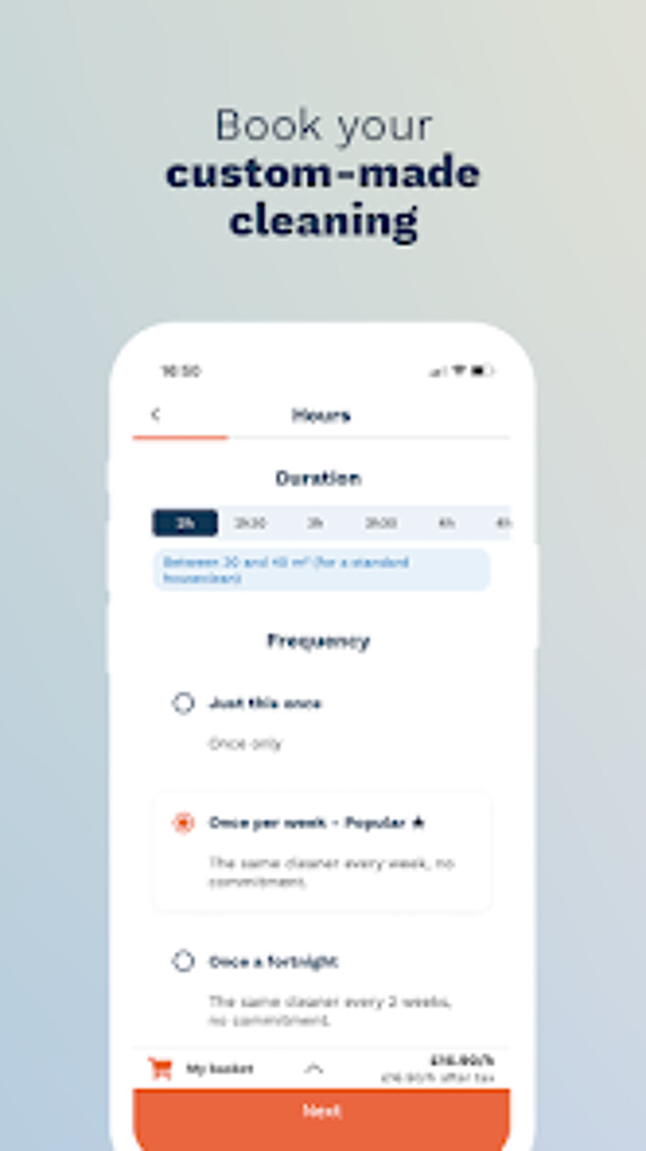 Easy booking with the Wecasa cleaning app 