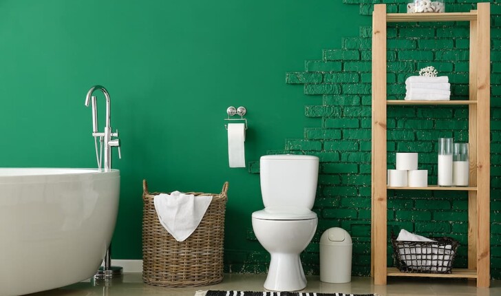 Clean Green Bathroom