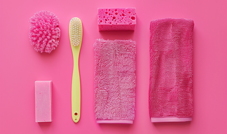 pink-cleaning-tools