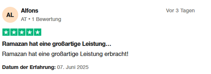 Erfahrung von Ramazan mit Wecasa