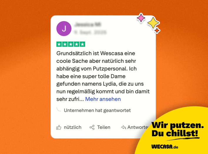 Bewertung der Wecasa-Reinigung von Johannes